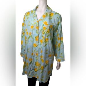 Floral Lemon Print PJ top.